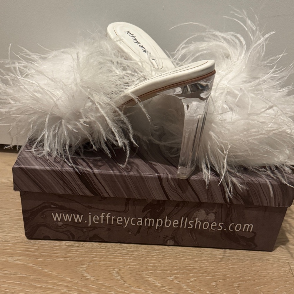 Jeffrey Campbell White Feather Mules